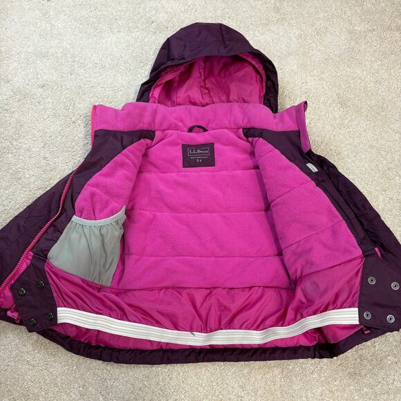 L.L. Bean Kids' Insulated Water Resistant Ski Jacket Purple Size 4 - Picture 3 of 7